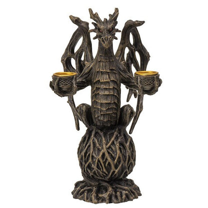 Forest Guardian Dragon Candleholder Incense Burner Statue Woodland