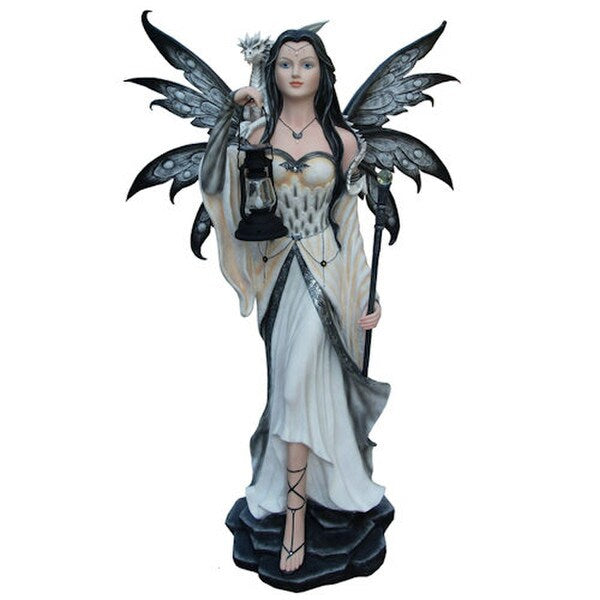 Fairy Winter Shadow with Lantern large scale garden statue sculpture