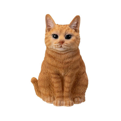 Sitting Orange Tabby Cat Statue is a beautifully realistic depiction figurine