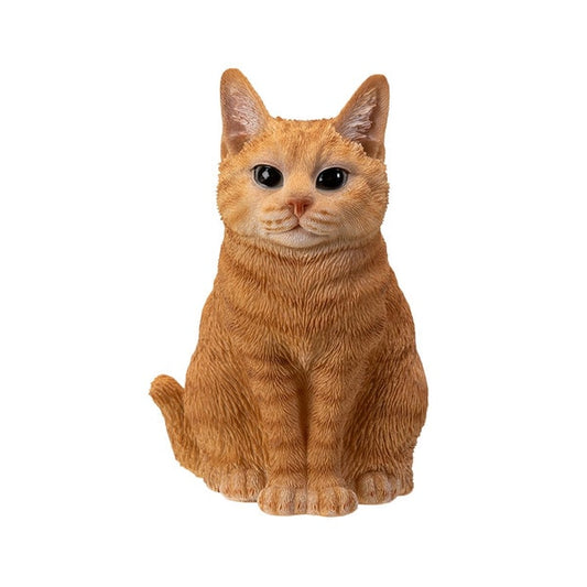 Sitting Orange Tabby Cat Statue is a beautifully realistic depiction figurine