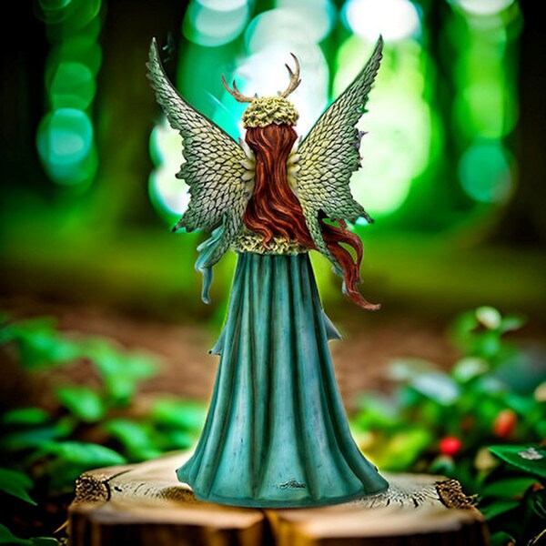 Caretaker Fairy Guardian Sculpture by designer Amy Brown Back View