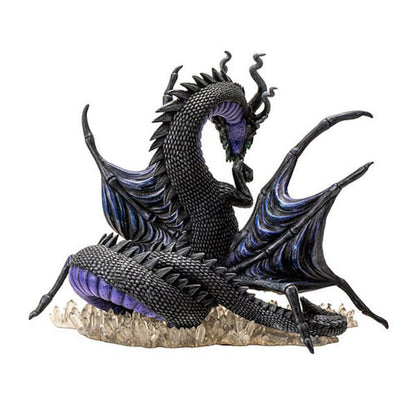 Back View Weaver of Shadows Dragon Spider Statue vibrant violet