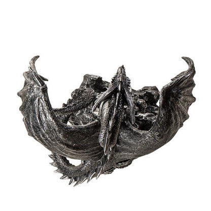 Top View Silver Peak Guardian Dragon Statue large scale statuary