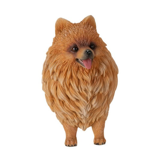 Pomeranian Dog Figurine Sculpture Breed Orange Coloring Realistic