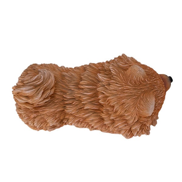 Top View Pomeranian Dog Figurine Sculpture Orange Statue Realistic Lifelike