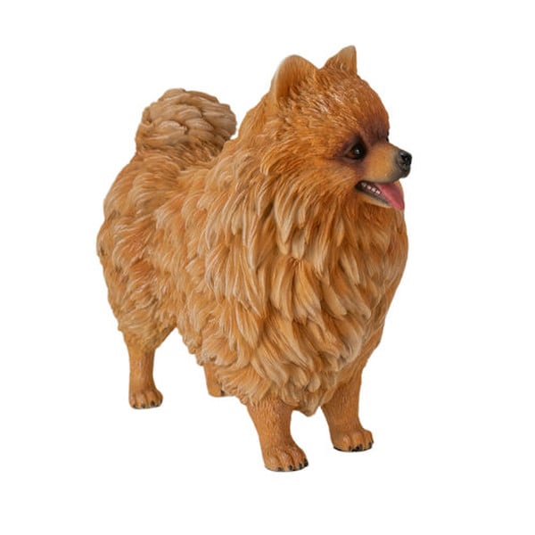 Pomeranian Dog Figurine Sculpture Orange Statue Realistic Lifelike eyes