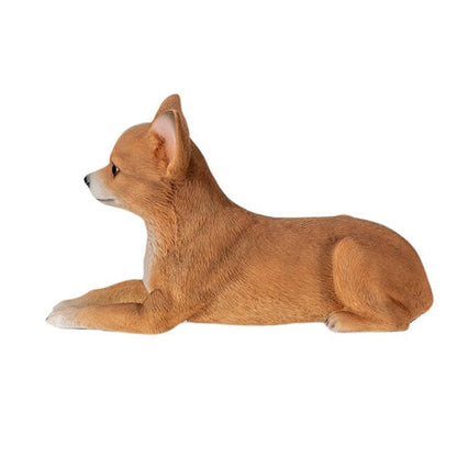Chihuahua Dog Realistic Sculpture is a lifelike representation laying down