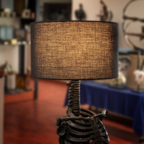 Sculptural Skeleton Decorative Lamp hips to the neck and rib cage