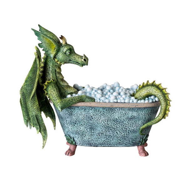 Dragon Loves Bubble Bath Sculpture soaking relaxing statue figurine