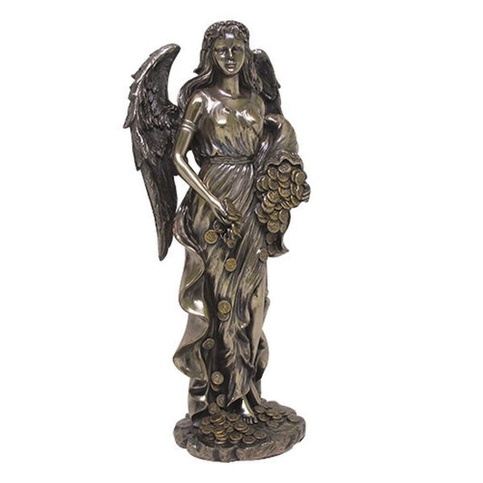 Angel Fortuna Goddess Statue with Coins