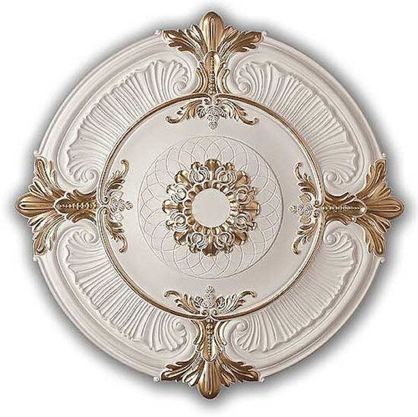 French Styling Ceiling Medallion White and Gold Affordable Price Light