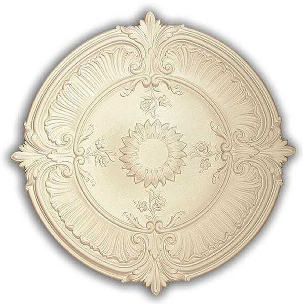 Bright White Ceiling Medallion Tile - 30 Inch Diameter