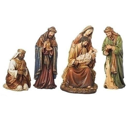 Nativity Scene Set of Four Statues Bethlehem Manger Ensemble Sculptures