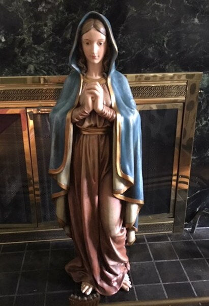 Praying Madonna Sculpture Large Scale Painted