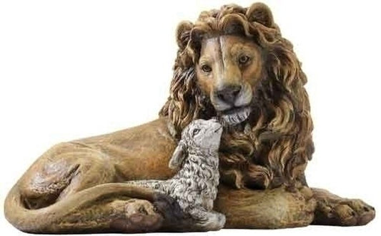 Religious Lion and Lamb decorative Sculpture for the Home Decor