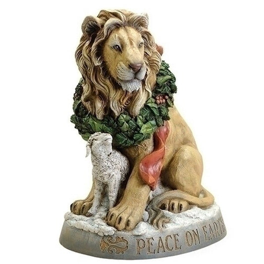 The Lion And the Lamb Sculpture Peace on Earth Garden Statue Holiday