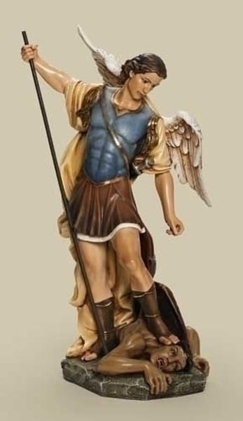 Saint Michael Figurine Colored Statue 26.5" H