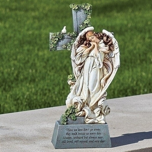Irish Memorial Cross and Angel Statue Poem Inspirational Tribute