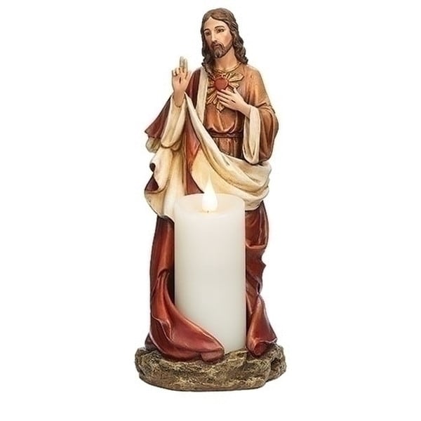 Sacred Hear of Jesus Candle Holder Statue