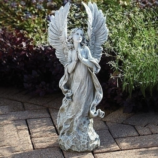 Angel Praying with Spread Wings Statue Breathtaking Sculpture