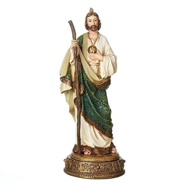 Saint Jude Statue with Prayer Drawer Scroll