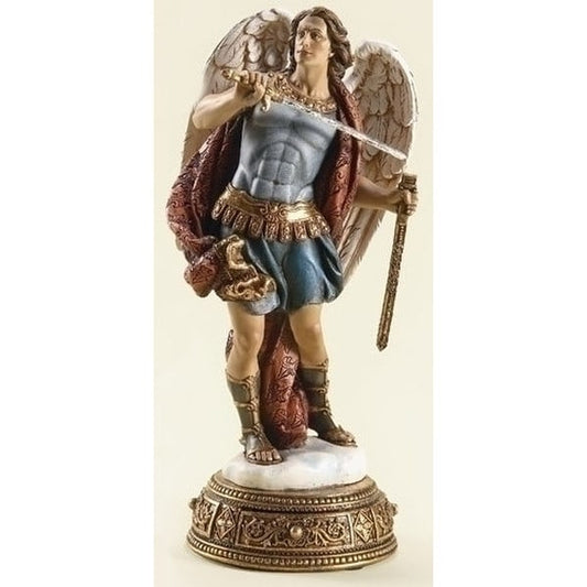 Saint Michael Statue with Prayer Drawer Scroll
