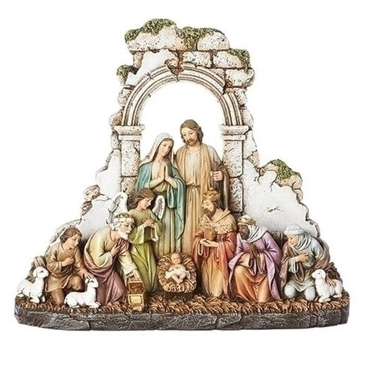 Nativity in Bethlehem Architecture Wall Statue