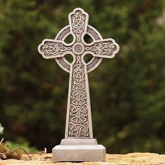 Celtic Garden Cross Sculpture 20.5" High
