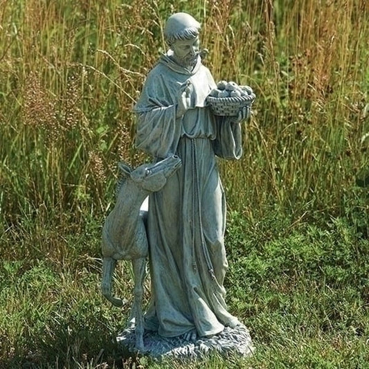 Sculpture Saint Francis with Horse with a Basket of Apples Artwork