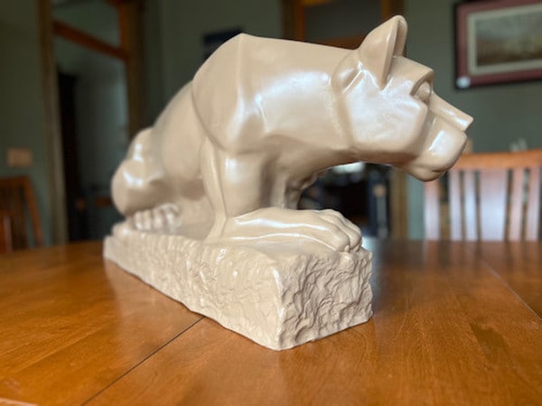 Side View Nittany Lion Mascot Shrine Sculpture Replica Garden Statue
