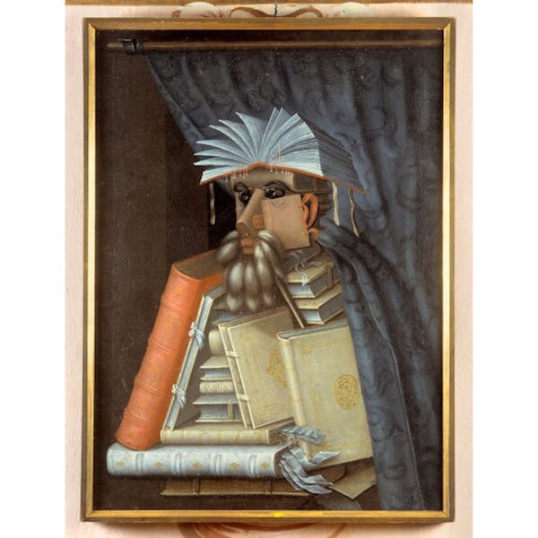 The Librarian Bust By Arcimboldo Statues Actual Photo of Painting