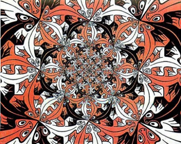 Escher Lizards Geckos Sphere Tessellation Sculptural Orb Patterns