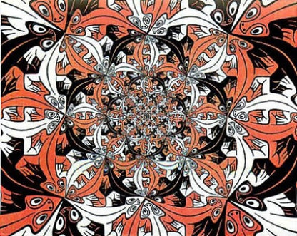 Escher Lizards Geckos Sphere Tessellation Sculptural Orb Patterns