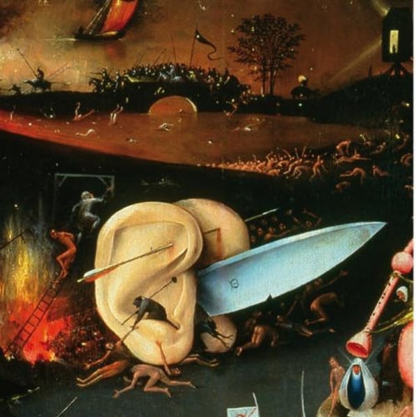 Painting Ears Knife Larger Statue Bosch from Garden of Earthly Delights