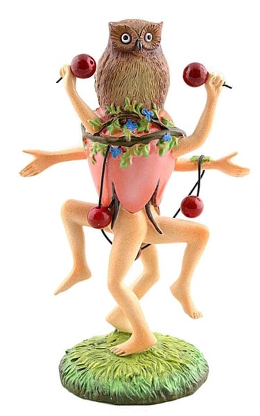Owl Headed Dancer Figurine Delights sculpture Replicated from panel painting