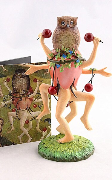 Owl Headed Dancer Figurine scene from Hieronymus Bosch's iconic triptych