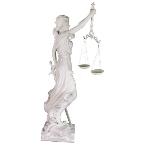 Blind Justice Lady Justice Statue White 29.5" High