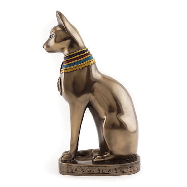 Egyptian Bastet Cat Statue with Jewelry