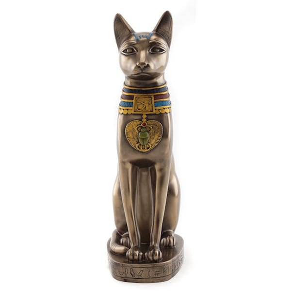 Egyptian Bastet Cat Statue with Jewelry