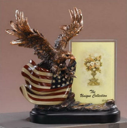 Eagle picture frame on American flag is a wonderful gift photo art