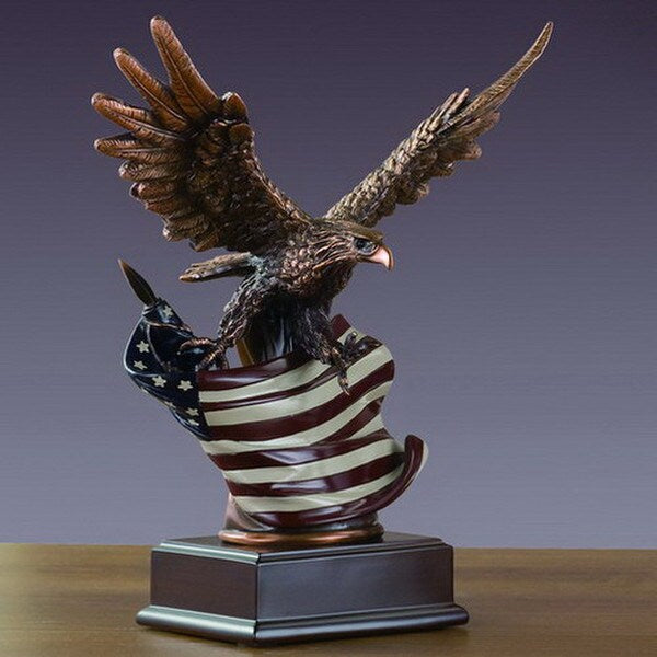 America Eagle Flag Memorial and Military Awards Trophy Sculpture