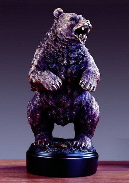 Bear Figurines Grizzly in River Artwork Wildlife Decorative Awards