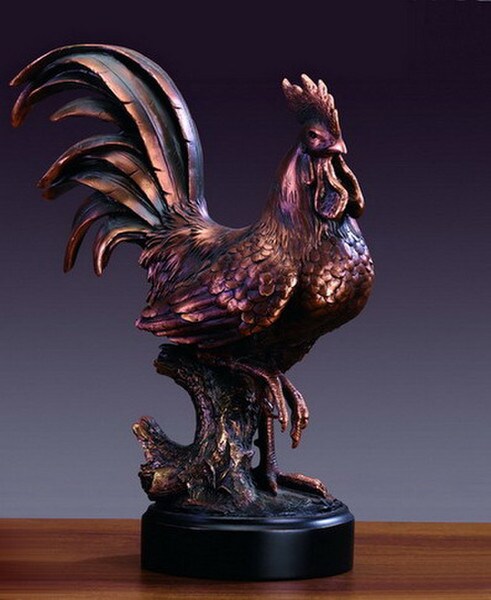 Rooster Sculpture Decorative Statue figurine Country Artwork Large