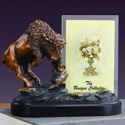 Buffalo Picture Frame Sculptural Award Trophy Gift Bison Artwork