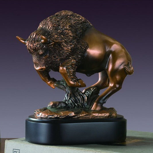sculptural work pays homage mystical buffalo beast revered centuries