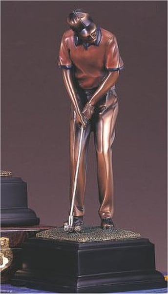 Golf Sport Winner Statue Swinging Award second Place Trophy