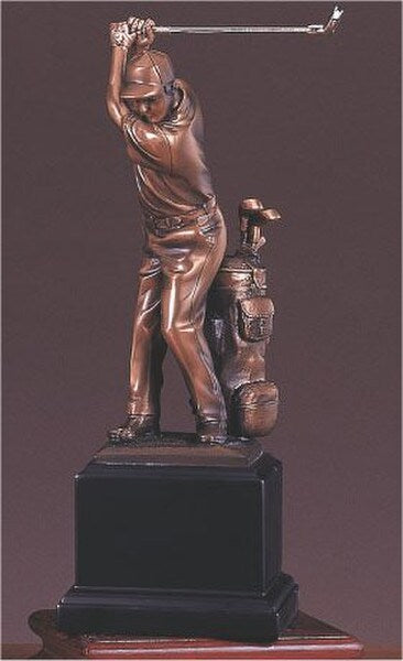 Golfer Statue Sculpture with Golf bag In Swing figuine Decortative