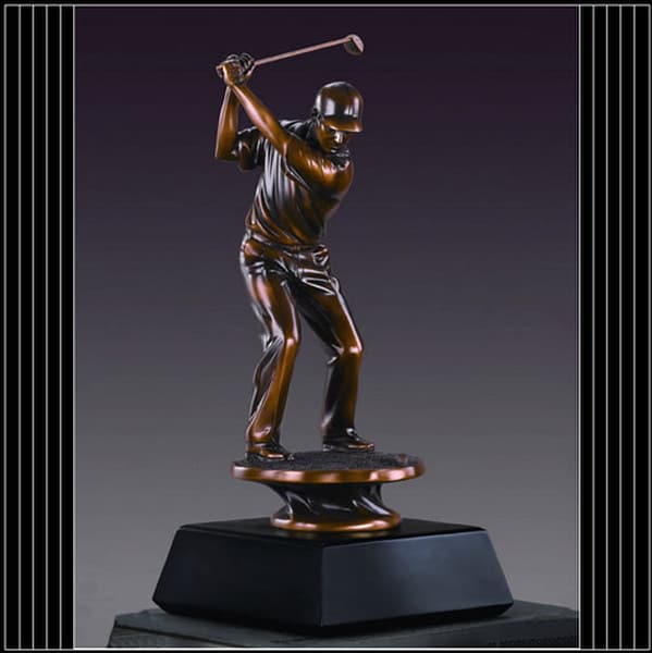 Golfer Statue Third Place Sculpture Add Brass Plate Artwork Award