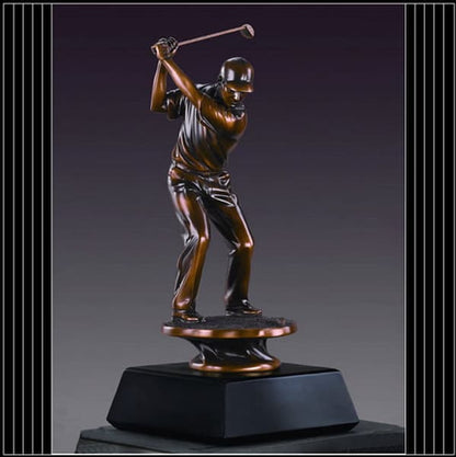 Golfer Statue Third Place Sculpture Add Brass Plate Artwork Award