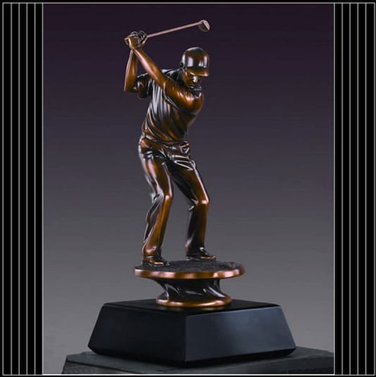 Golfer Statue Third Place Sculpture Add Brass Plate Artwork Award